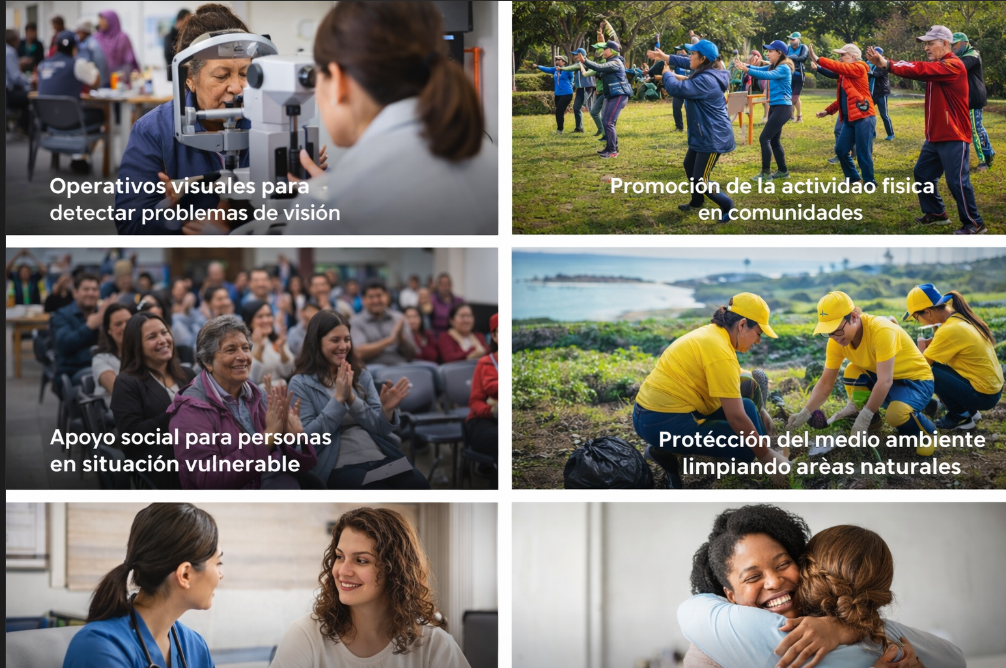 Impacto en acción — Operativos visuales, actividad física, apoyo social y más
