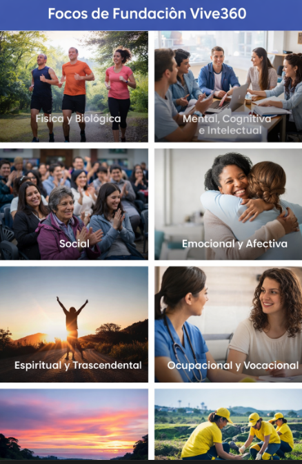 Focos de Fundación Vive360 — Dimensiones del bienestar integral